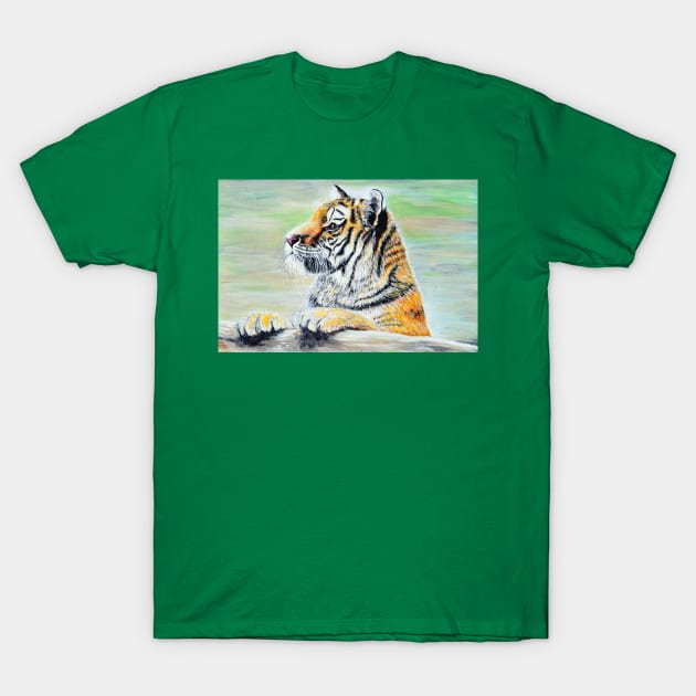 Curious Tiger Painting T-Shirt by ArtbyKirstenSneath